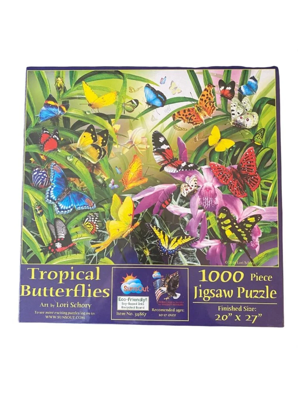 Sunsout 1000 piece Jigsaw puzzle Tropical Butterflies New Made in USA